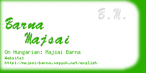 barna majsai business card